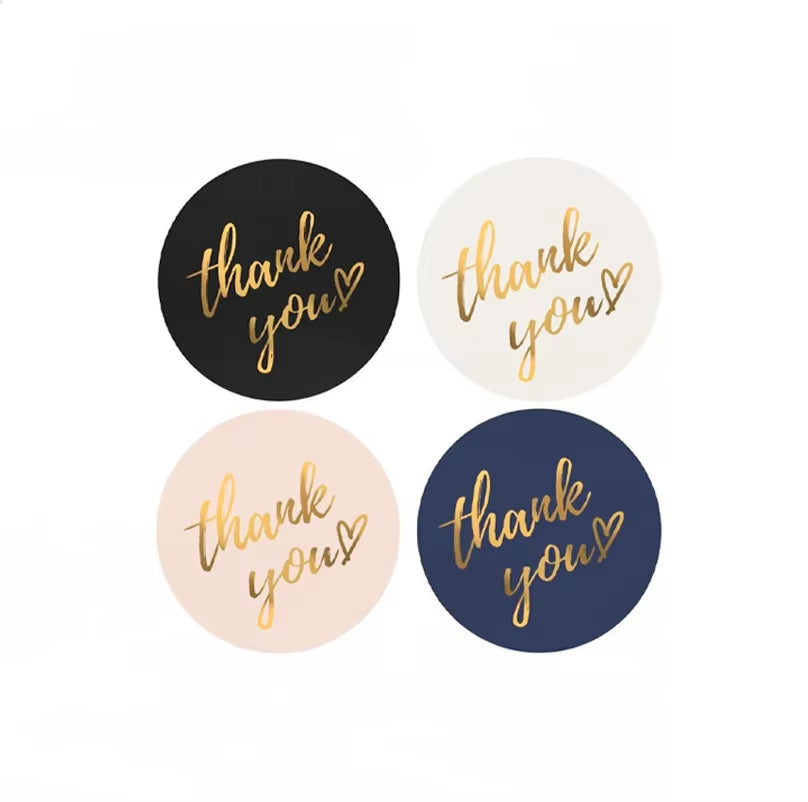 50-500Pcs 1Inch Blue Thank You Stickers for Envelope Sealing Labels Stationery Supplies Handmade Wedding Gift Decoration Sticker