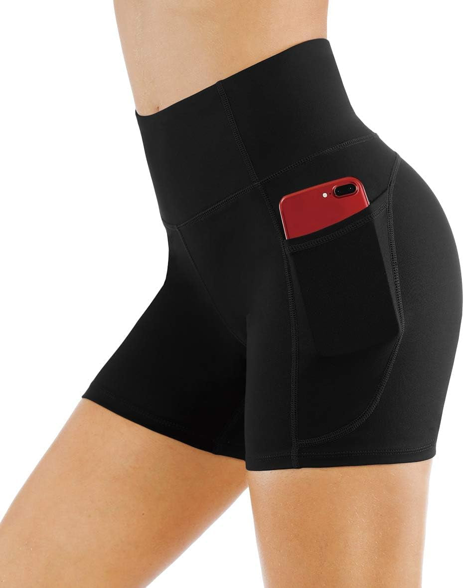 Elevate Your Workout with Our High Waist Tummy Control Yoga Shorts – Perfect for Running & Fitness, Plus Deep Pockets!