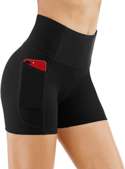 Elevate Your Workout with Our High Waist Tummy Control Yoga Shorts – Perfect for Running & Fitness, Plus Deep Pockets!