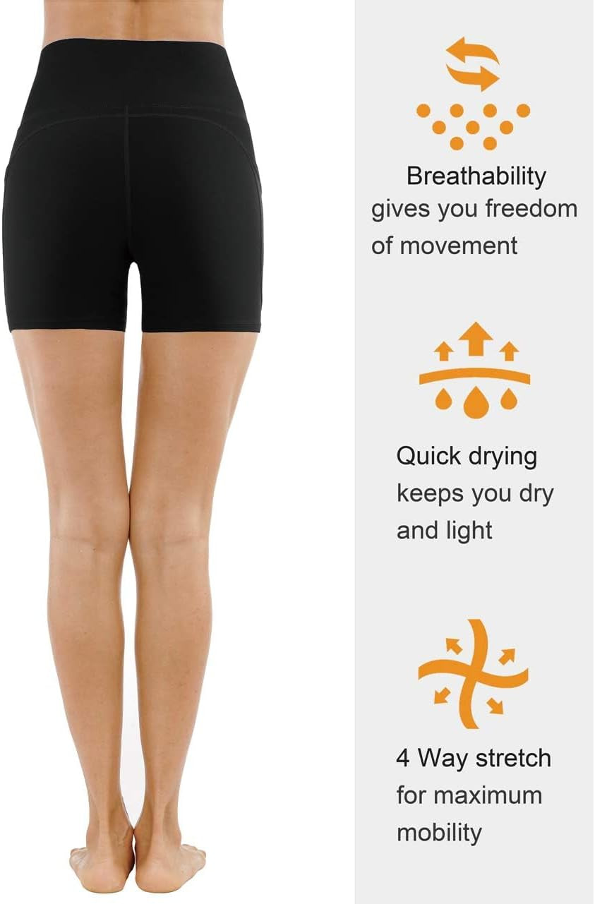 Elevate Your Workout with Our High Waist Tummy Control Yoga Shorts – Perfect for Running & Fitness, Plus Deep Pockets!