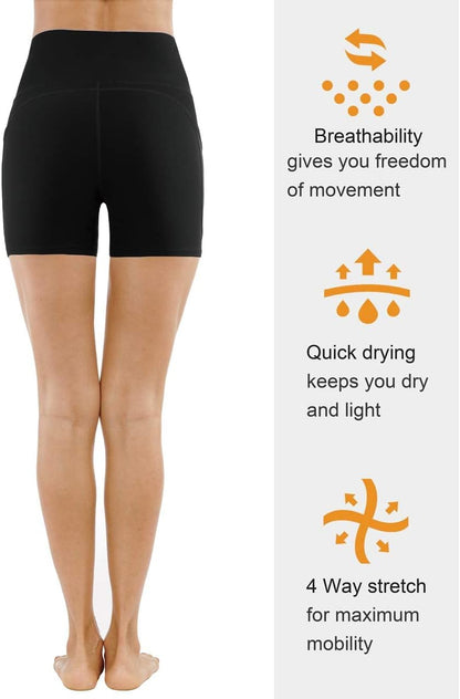 Elevate Your Workout with Our High Waist Tummy Control Yoga Shorts – Perfect for Running & Fitness, Plus Deep Pockets!